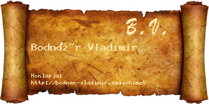 Bodnár Vladimir névjegykártya